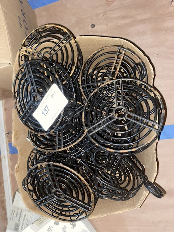 HUGE LOT! American Metalcraft WBCC6 Black Round Wrought Iron Scroll Design Condiment Caddy - 6 1/4" x 9". 10x Your Bid - Image 1 of 3