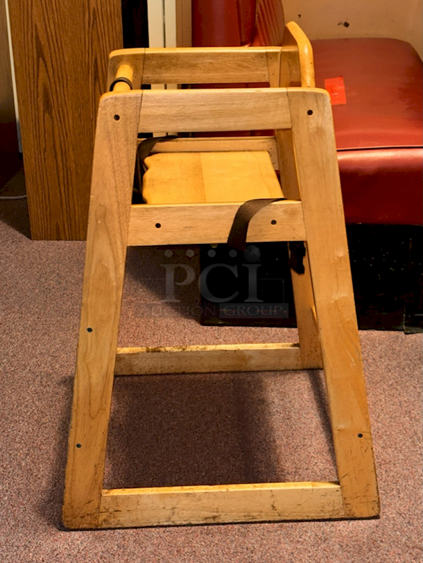 SOLID! GET HC-100-MOD-N-KD-1 Stackable Hardwood High Chair with Natural Finish - Image 6 of 6