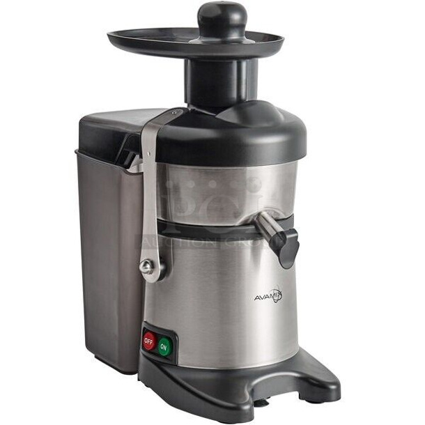 BRAND NEW SCRATCH AND DENT! AvaMix JE700 Stainless Steel Commercial Countertop Electric Juicer with Pulp Ejection. 115 Volts, 1 Phase. Tested and Working!