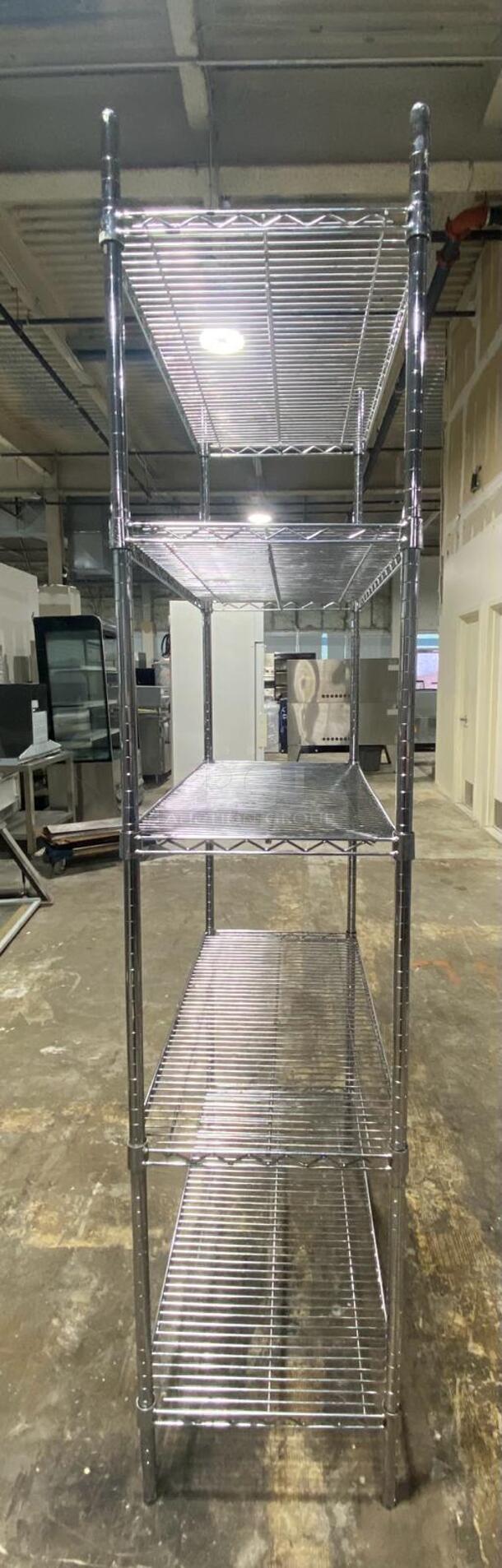 Metro Shelfs 18" x 36" x 86" NSF Chrome Wire 5-Shelf Kit - Image 4 of 5