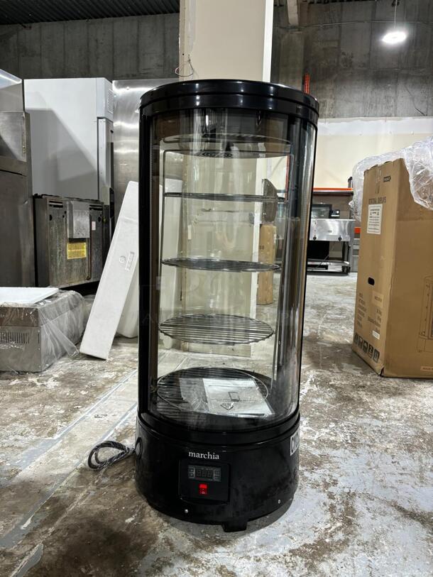 Brand New Marchia MDCR78 Black Countertop Rotating Refrigerated Bakery Display Case with LED Lighting
 - Image 3 of 3