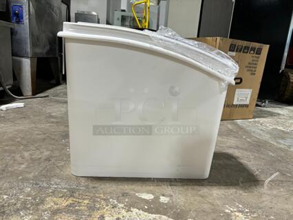 Brand New Prepline 27 gal Mobile Ingredient Storage Bin - 681 Cup Capacity with Sliding Lid
