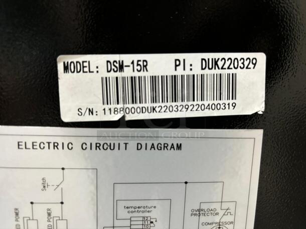 BRAND NEW Dukers DSM-15R 27"W Black Swing Refrigerated Merchandiser With Canopy LED lighting
 - Image 3 of 5