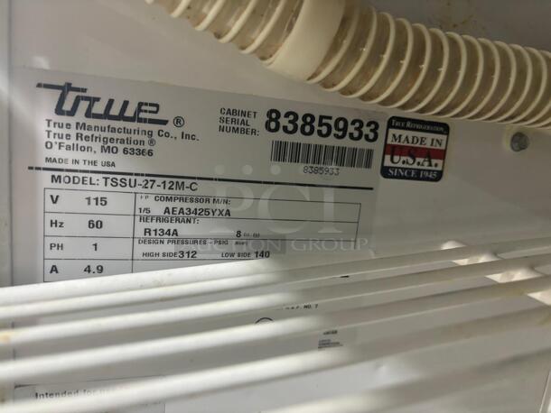 True TSSU-27-12M-C-HC ADA 27" TSSU Series Mega Top Sandwich/Salad Prep Table w/ Refrigerated Base, 115v
 - Image 4 of 8