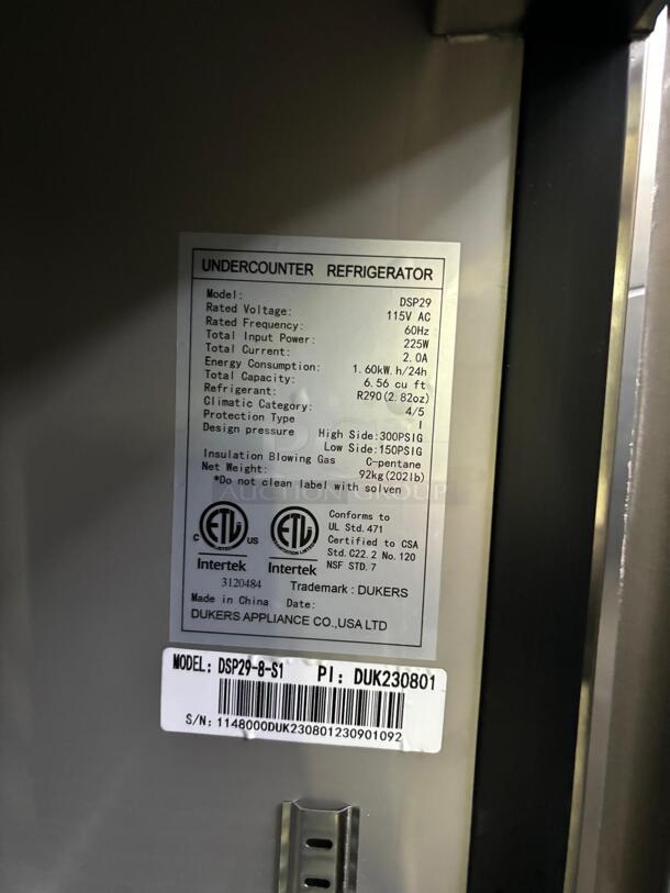 AWESOME MUST SEE! Dukers Commercial Food Prep Table DSP29 - Image 4 of 6