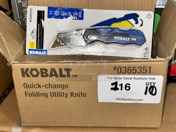 BIG BOX OF 10!! Kobalt #0365351 Quick-Change Folding-Lockback Knife. 10x Your Bid