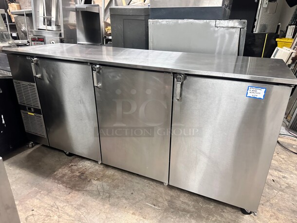 Excellent Glastender 84" Three Door Back Bar Refrigerator 115 Volt Tested and Working - Image 3 of 10