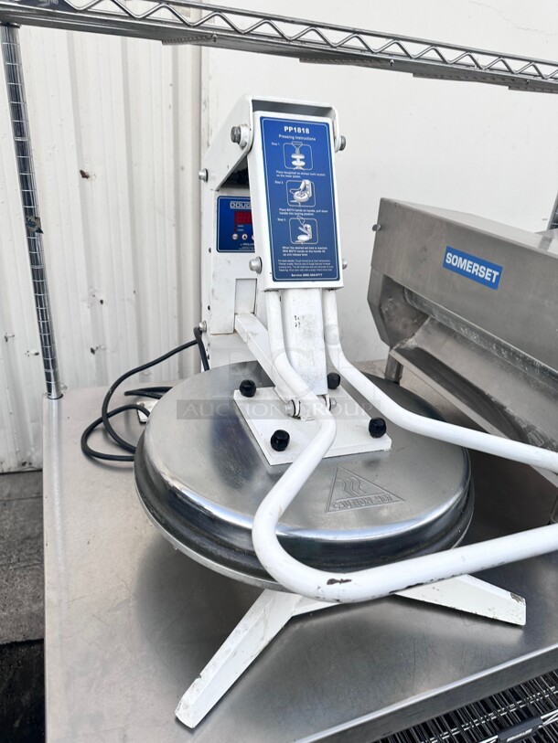Late Model DoughPro PP1818 Manual Heated  Pizza Dough Press 115 Volt Tested and Working - Image 1 of 6