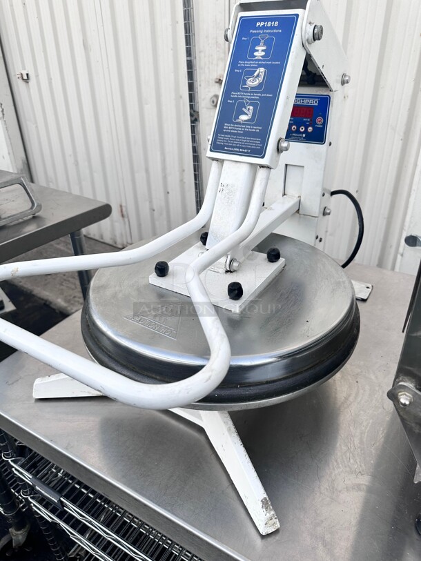 Late Model DoughPro PP1818 Manual Heated  Pizza Dough Press 115 Volt Tested and Working - Image 3 of 6