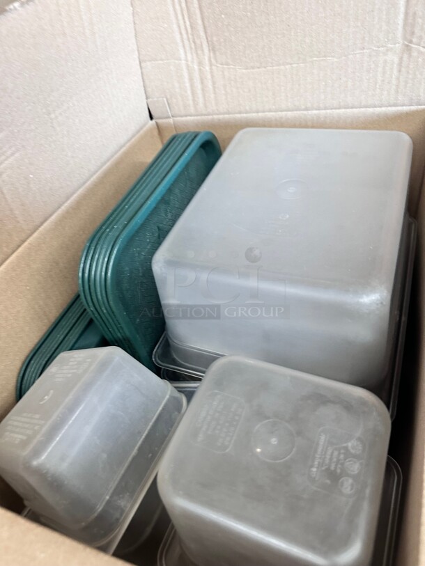 One Lot A Box Contains Clear Plastic Storage Containers With Covers - Image 3 of 5