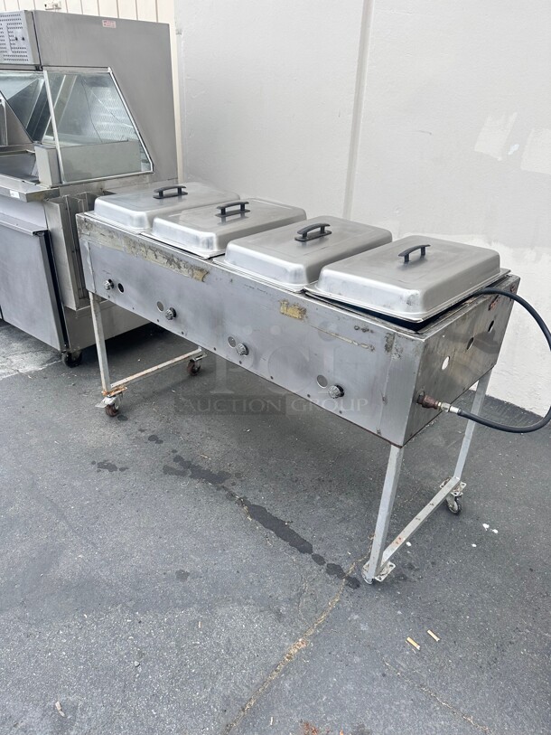 Commercial 54 inch Hot Food Table w/ (4) Wells & Cutting Board, Natural Gas  - Image 4 of 6