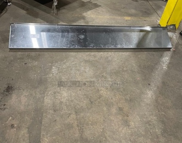 All Stainless Steel! Wall Mounted Commercial Shelf With Backsplash! - Image 1 of 5