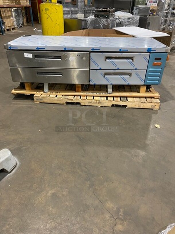 SWEET! NEW! SCRATCH-N-DENT! LATE MODEL! 2019 Asber Commercial Refrigerated 4 Drawer Chef Base! All Stainless Steel! On Casters! Model: ACBR84 SN: 8101864143 115V 60HZ 1 Phase