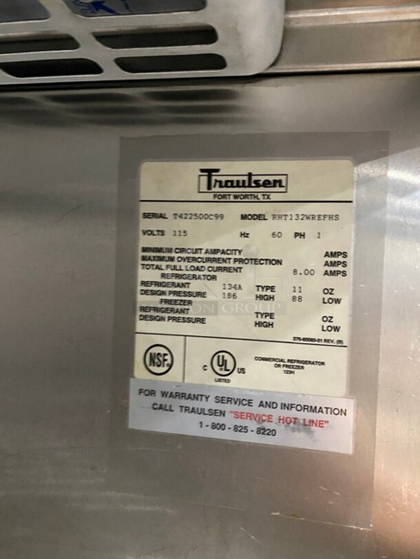 Nice Traulsen AllStainless Steel Commercial Single Door Reach In Cooler w/ Poly Coated Racks on Commercial Casters. 115 Volts, 1 Phase Model: RHT132WREFHS - Image 6 of 8