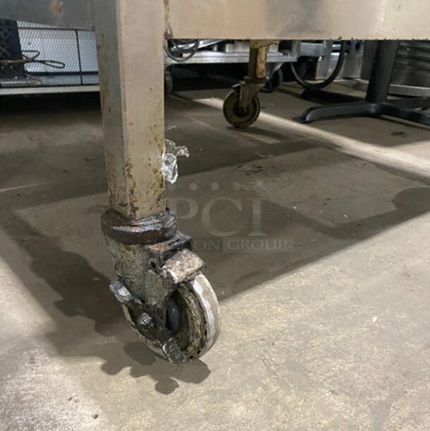 Stainless Steel Work Center With Double Over Head Shelf! On Casters! - Image 9 of 9