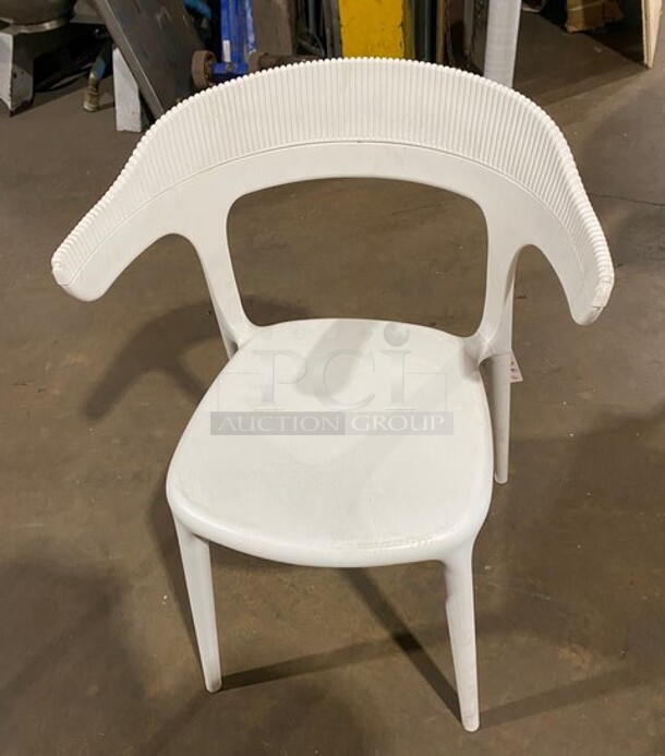 NEW Indoor/Outdoor Papatya Luna Stripe White Armchair! 4x Your Bid! - Image 3 of 5