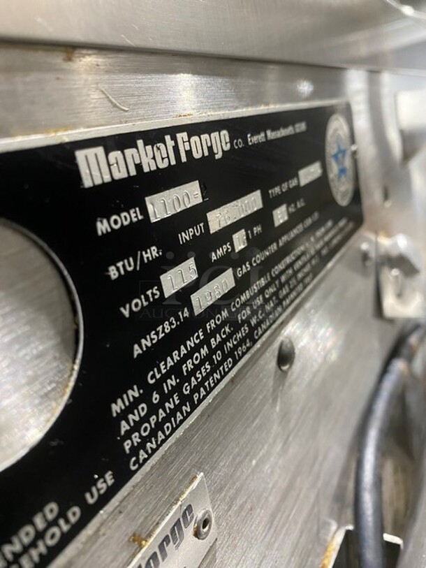 NICE! Market Forge Commercial Natural Gas Powered Tilted Braising Pan/Ultra Tilt Skillet! All Stainless Steel! On Legs! 115V 1 Phase! Model: 1100-2! - Image 8 of 8