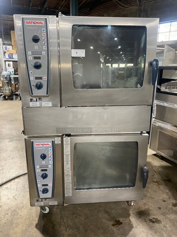 Amazing! Rational Natural Gas Powered Steam Injection Combi Convection Oven! All S.S.! Model CMP62G Serial G62MH16102549383! Great For Steaming/Cooking/Baking! On Comercial Casters! 2 X Your Bid Makes One Unit!  - Image 1 of 10