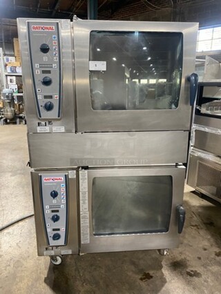 Amazing! Rational Natural Gas Powered Steam Injection Combi Convection Oven! All S.S.! Model CMP62G Serial G62MH16102549383! Great For Steaming/Cooking/Baking! On Comercial Casters! 2 X Your Bid Makes One Unit! 
