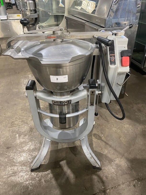 Hobart Commercial Heavy Duty HCM Cutter/Mixer/Mincer! All Stainless Steel! On Legs! Model: HCM300 SN: 311011958 200V 60HZ 3 Phase