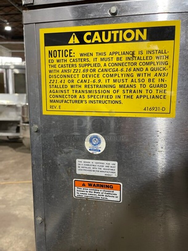 Vulcan Commercial Natural Gas Powered Double Deck Convection Oven! With View Through Doors! Metal Oven Racks! All Stainless Steel! On Casters! 2x Your Bid Makes One Unit! WORKING WHEN REMOVED! - Image 7 of 8