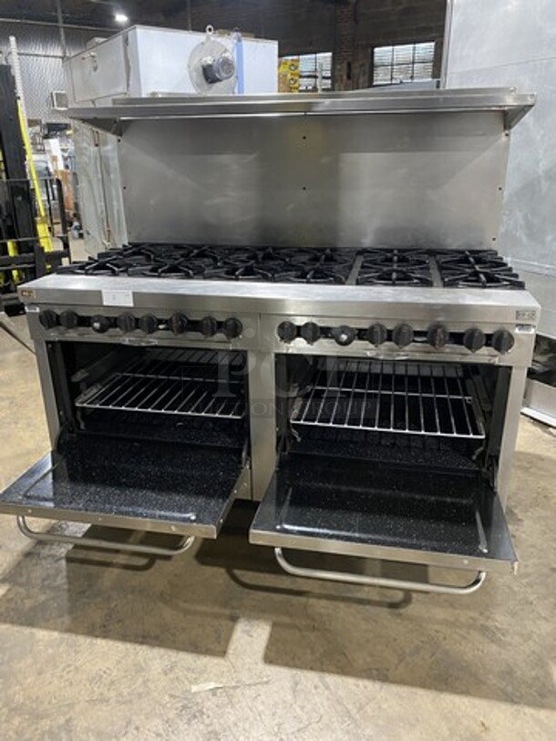 Sweet! Hussman/Southbend Natural Gas Powered 12 Burner Heavy Duty Range! With Double Full Size Ovens! With Raised Back Splash! On Commercial Casters! Working When Removed!  - Image 7 of 10