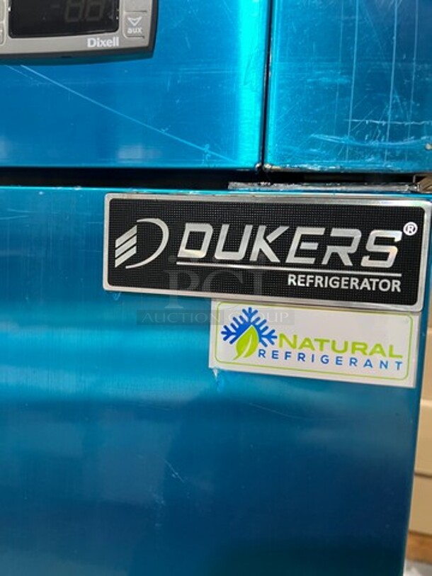 COOL! NEW! SCRATCH-N-DENT! Dukers Commercial 3 Door Reach In Cooler! Poly Coated Racks! All Stainless Steel! COMPRESSOR REMOVED, NO COMPRESSOR! - Image 3 of 7