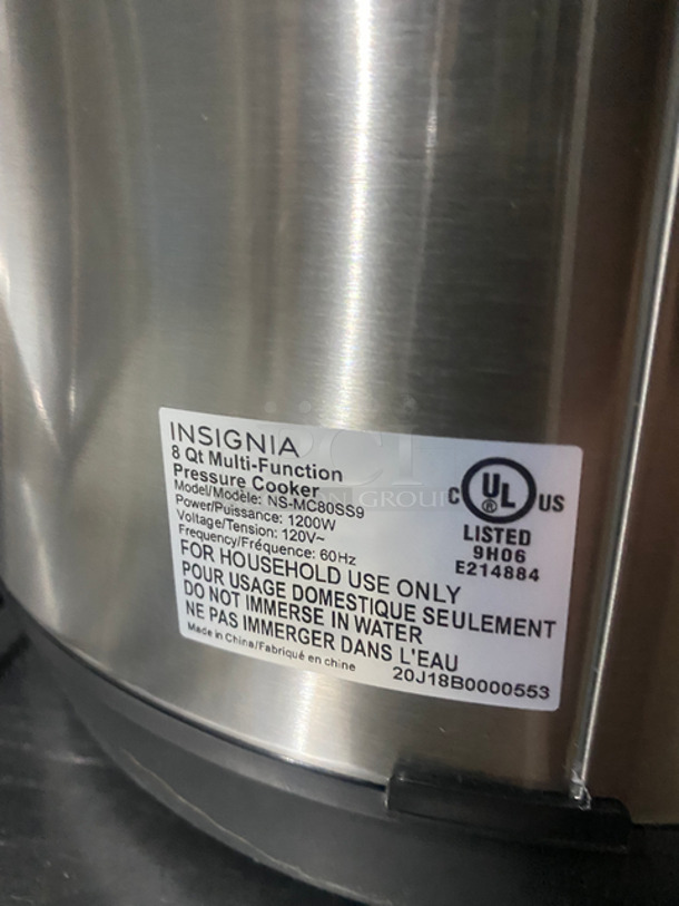 Insignia Countertop Multi-Function Pressure Cooker! Holds Up To 8 Quarts! Model: NSMC80SS9 120V 60HZ - Image 7 of 8
