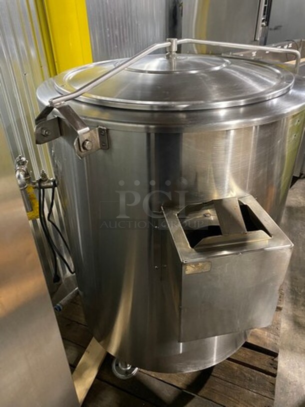 NICE! Market Forge Commercial Natural Gas Powered Floor Style Self-Contained Jacketed Soup Kettle! All Stainless Steel! On Legs! WORKING WHEN REMOVED! Model: F40GL5 SN: 889807JJ2249 - Image 4 of 12