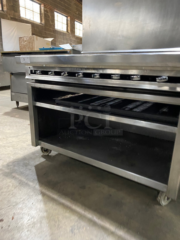 WOW! Jade Range Natural Gas Powered Char Broiler Grill! With Underneath Shelf Storage! With Raised Back Splash! All Stainless Steel! On Casters! - Image 7 of 9