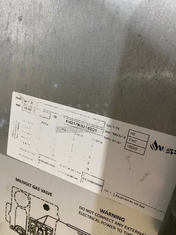 WOW! LATE MODEL! 2021 Sierra Commercial Natural Gas Powered Deep Fat Fryer! With 2 Metal Frying Baskets! With Backsplash! All Stainless Steel! On Casters! SN: 8102179082 - Image 9 of 10