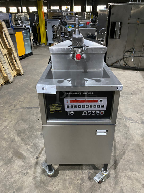 2019 LATE MODEL! Shineho Equipment Electric Powered Pressure Fryer! With Metal Fryer Basket! All Stainless Steel! On Casters! Model: P007 50HZ