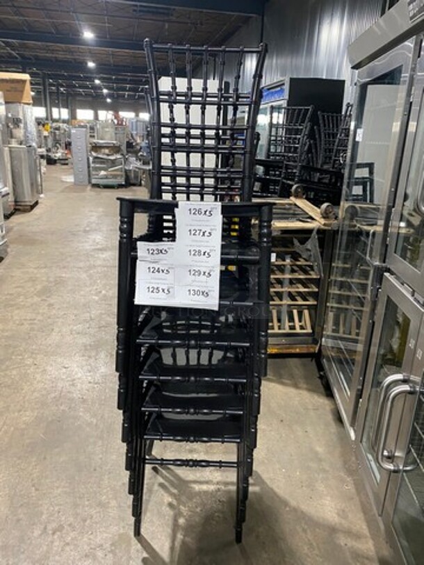 NICE! BRAND NEW!  Black Elegant Poly Style Indoor/ Outdoor Chairs! 5x Your Bid! - Image 1 of 7