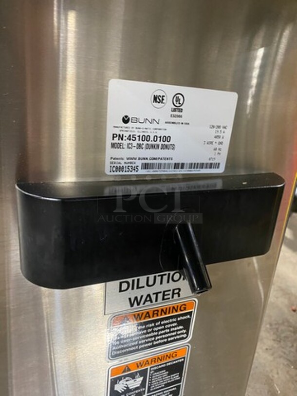 Bunn Commercial Countertop Iced Tea Brewing Machine! Stainless Steel Body! Model: IC3DBC SN: IC000153454 120/208V 60HZ 1 Phase - Image 6 of 9