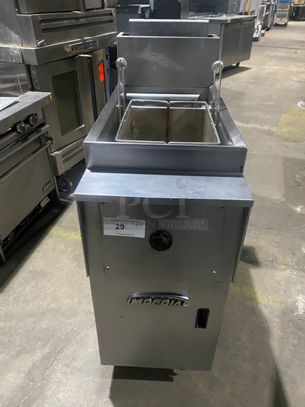 Imperial Commercial Natural Gas Powered Pasta Cooker! With Backsplash! With Frying Basket! All Stainless Steel! On Casters!