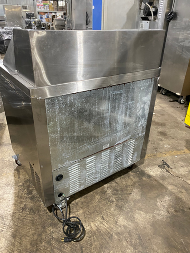 Leader Commercial Refrigerated Sandwich Prep Table! With 2 Door Underneath Storage Space! All Stainless Steel! On Casters! Model: ESLM36S/C SN: NM12S2712 115V 60HZ 1 Phase - Image 4 of 9