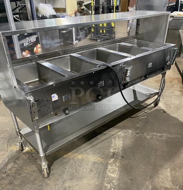 Eagle Commercial Electric Powered 5 Well Steam Table! With Storage Space Underneath! All Stainless Steel! On Casters! Model: YSPHT5 SN: 2008990234 208V 60HZ 1 Phase - Image 4 of 9