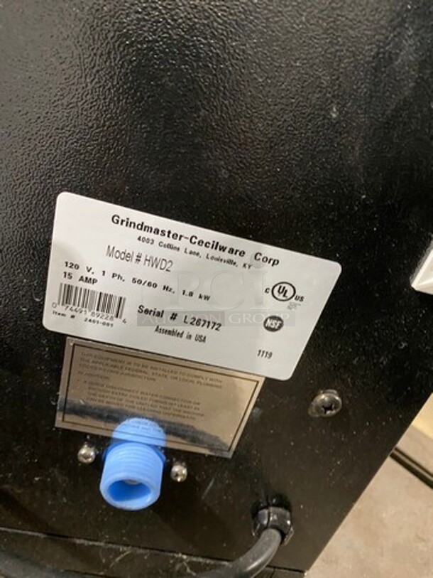 Grindmaster Commercial Countertop Hot Water Dispenser! Model: HWD2 SN: L267172 120V 1 Phase - Image 5 of 7
