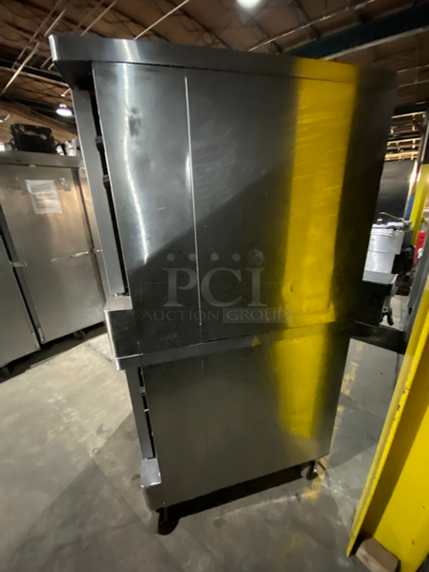 Blodgett Commercial Electric Powered Double Deck Convection Oven! With 1 View Through Door And 1 Solid Door! With Metal Oven Racks! All Stainless Steel! On Casters! 2x Your Bid Makes 1 Unit! - Image 2 of 8