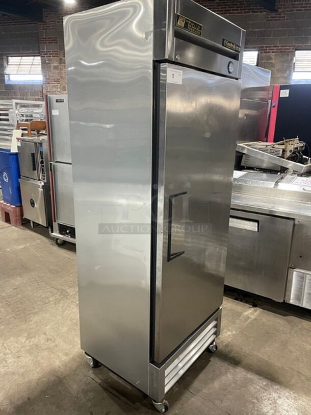 True Commercial Single Door Reach In Freezer! All Stainless Steel! With Poly Coated Racks! On Casters! 115V 1 Phase! Model: T-19F SN: 8775993! - Image 2 of 10