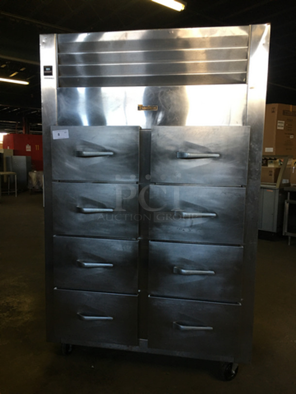 COOL! Traulsen Commercial 8 Drawer Fish File Cooler! All Stainless Steel! On Casters! Model: RFS226NUT-003 SN: T739700L99 115V 60HZ 1 Phase