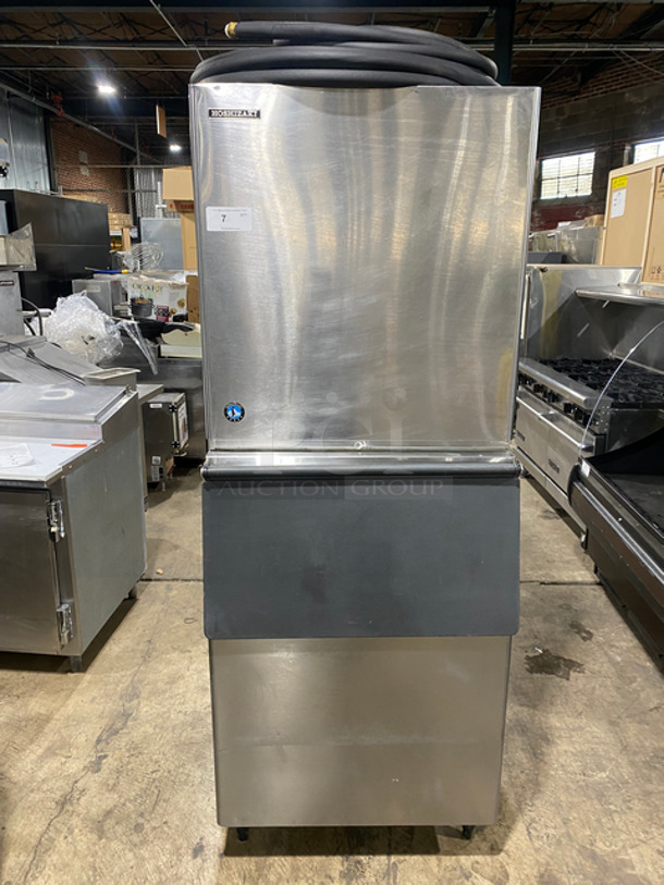 Hoshizaki Commercial Ice Making Machine! On Commercial Ice Bin! All Stainless Steel! On Legs! 2x Your Bid Makes One Unit! Model: KM901MRJ SN: H00271A
