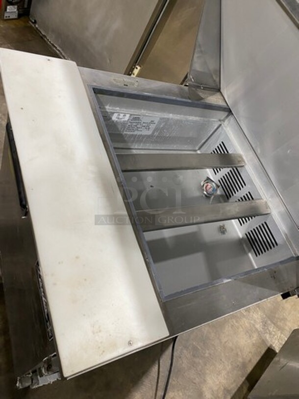  Leader Commercial Refrigerated Mega Top Sandwich Prep Table! With Commercial Cutting Board! With Single Door Underneath Storage Space! All Stainless Steel! On Casters! MODEL ESLM27SC SN:NP10M2704 - Image 7 of 9