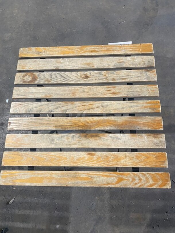 Metal Folding Tables With Wooden Planks! 2x Your Bid - Image 5 of 5