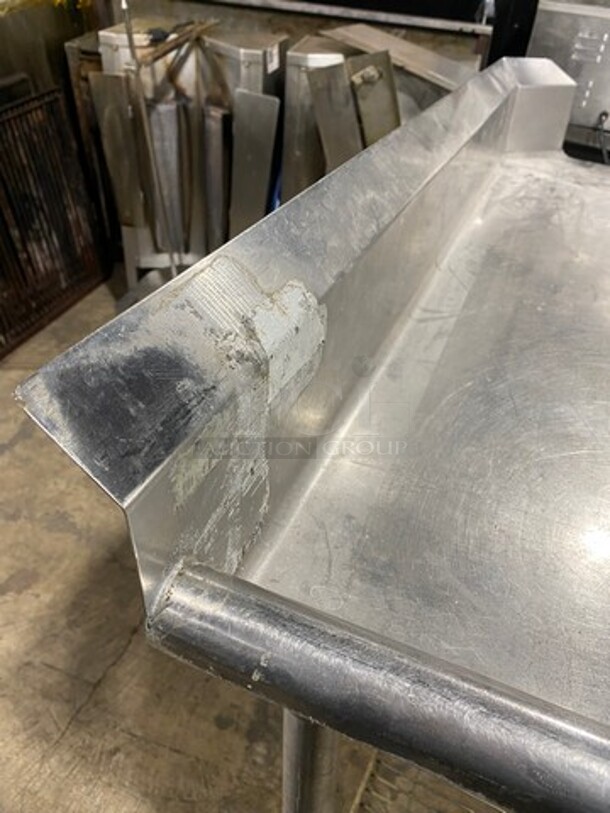 Solid Stainless Steel Side Dish Washing Table! With Back Splash! - Image 5 of 7