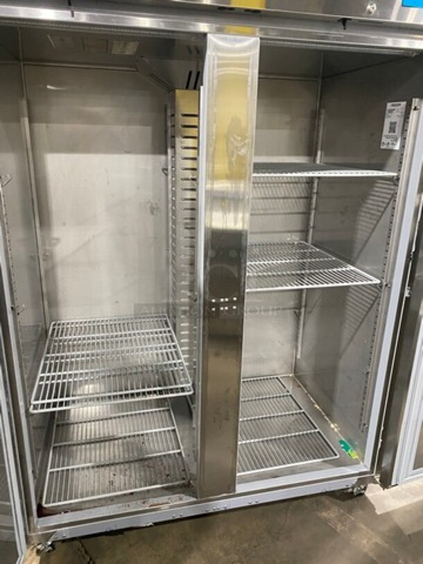 NICE! LATE MODEL! Hoshizaki Commercial 2 Door Reach In Freezer! Poly Coated Racks! All Stainless Steel! On Casters! WORKING WHEN REMOVED! Model: F2AFS SN: J50428C 115V 60HZ 1 Phase - Image 5 of 9
