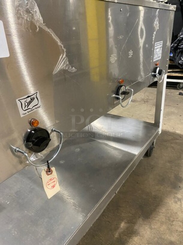 Duke Commercial Electric Powered 3 Well Steam Table! With Storage Space Underneath! All Stainless Steel! On Casters! Model: E303M SN: 12063086 208V 60HZ 3 Phase - Image 7 of 11