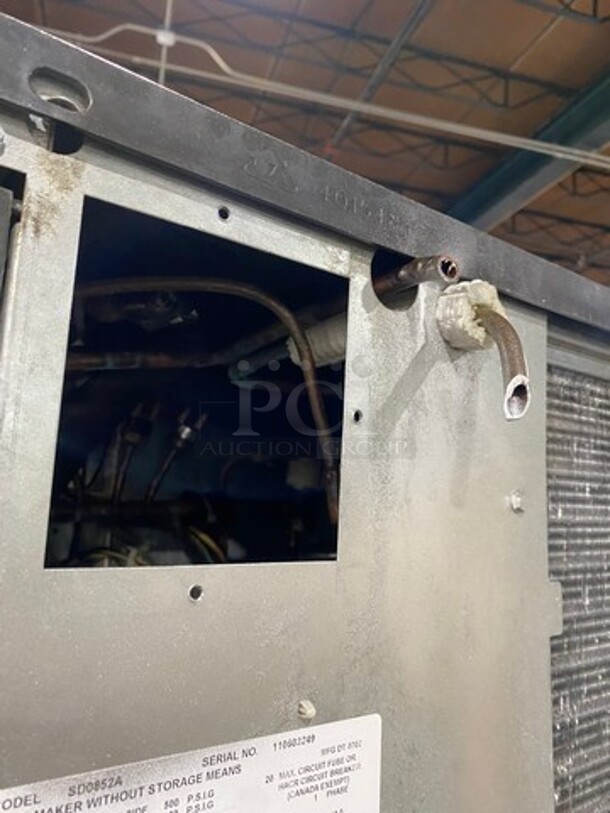 Manitowoc Commercial Ice Maker Machine! With Commercial Ice Bin! All Stainless Steel! On Legs! Model: SD0852A SN: 110603249 208/230V 60HZ 1 Phase - Image 7 of 8