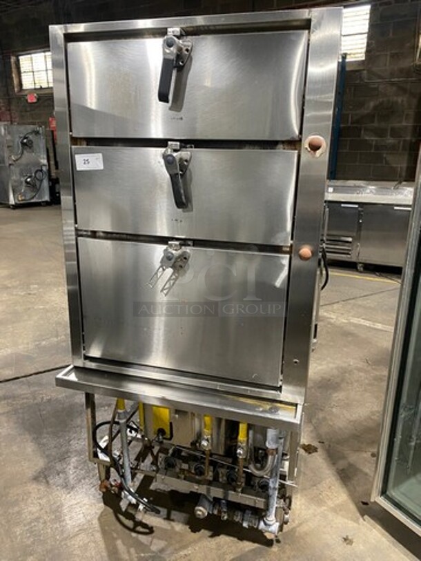 Commercial Gas Powered Cabinet Steamer! All Stainless Steel! On Legs!