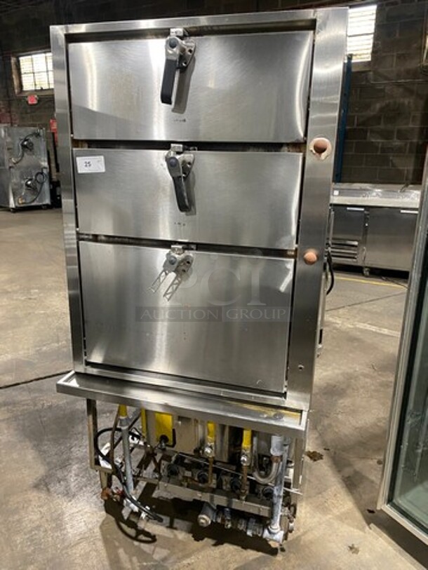 Commercial Gas Powered Cabinet Steamer! All Stainless Steel! On Legs! - Image 1 of 8